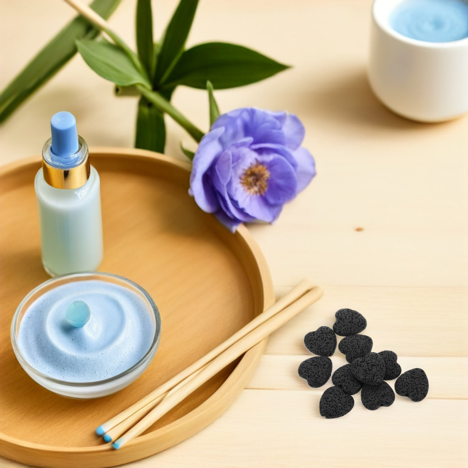 Home Fragrance Us - 20個入り アロマセラピー ハート型 ラバ石 ディフューザー石 火山岩