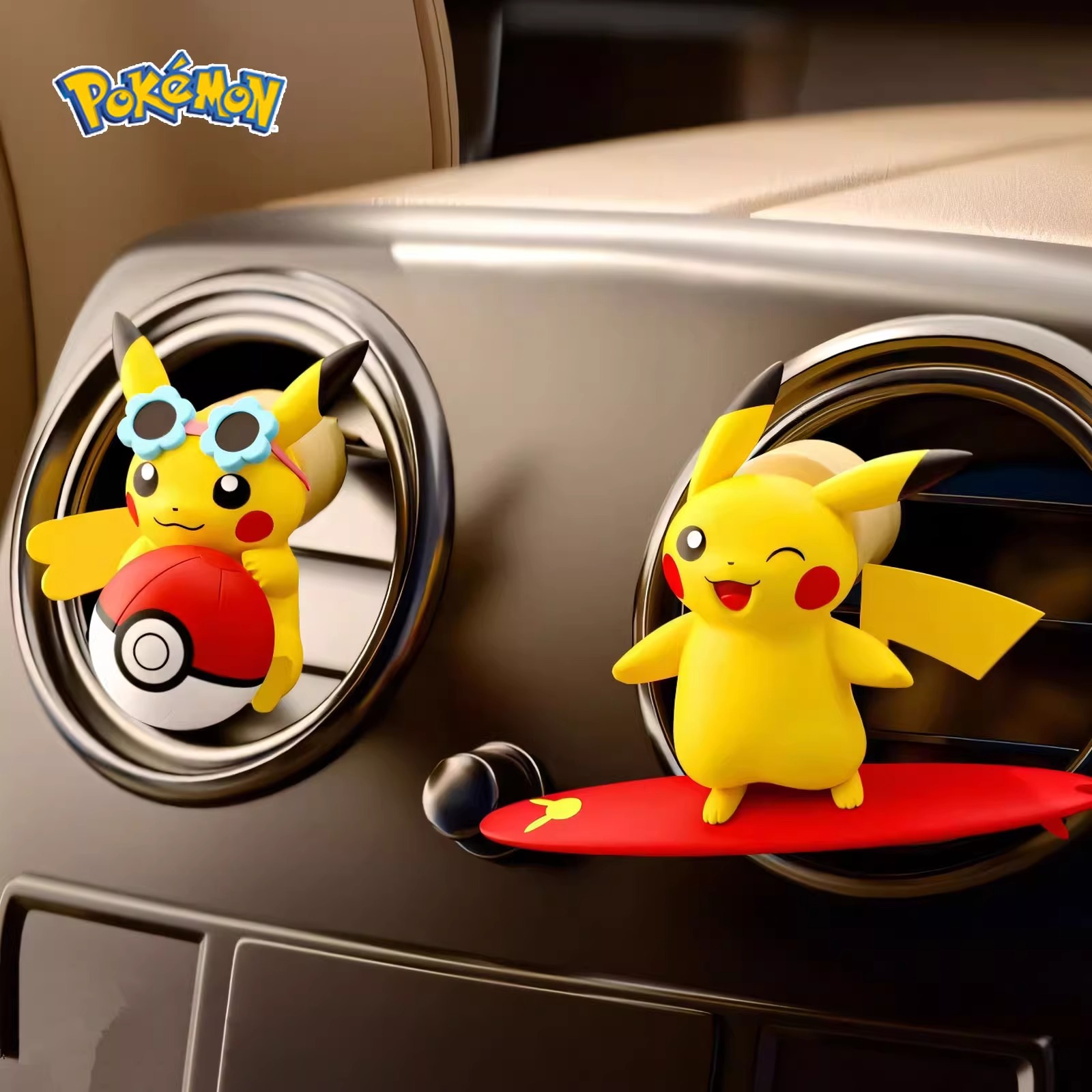 Car Vent Diffuser - アニメポケモンピカチュウアクションフィギュア車の香りの香りスタイリングベント拡散プロペラクリップ香水アクセサー車の装飾