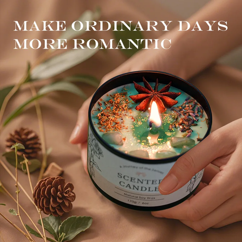 Home Fragrance Us - クリエイティブクリスタルアロマセラピーキャンドル6オンス - 長持ちする香りの装飾、女性へのユニークなギフト、エレガントなホームフレグランス