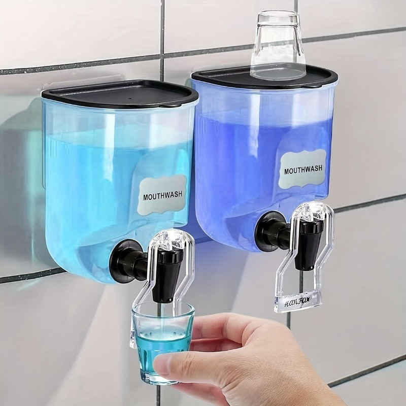 Home Fragrance Bottle - 2個入り 600ml マウスウォッシュディスペンサー 浴室用再利用可能容器、液体歯磨き粉スクイーザー 口臭消臭ボトル、子供、大人、家庭、ホテル用多機能バスルームアクセサリー