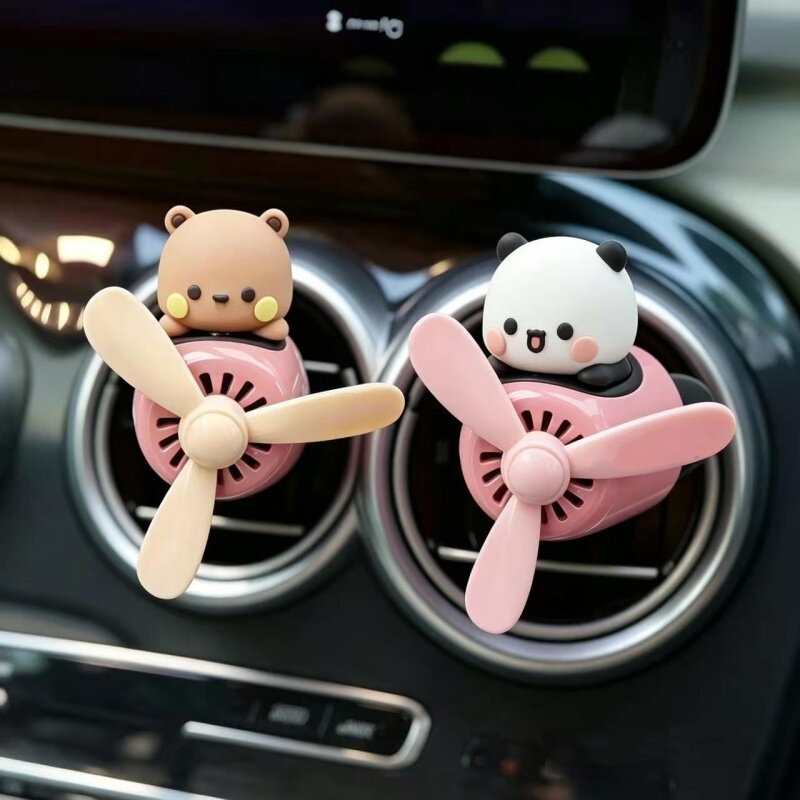 Car Vent Diffuser - ホットカートゥーン ブブ・イアー フィギュア 飛行機パイロット 車用芳香剤 アロマベントクリップ