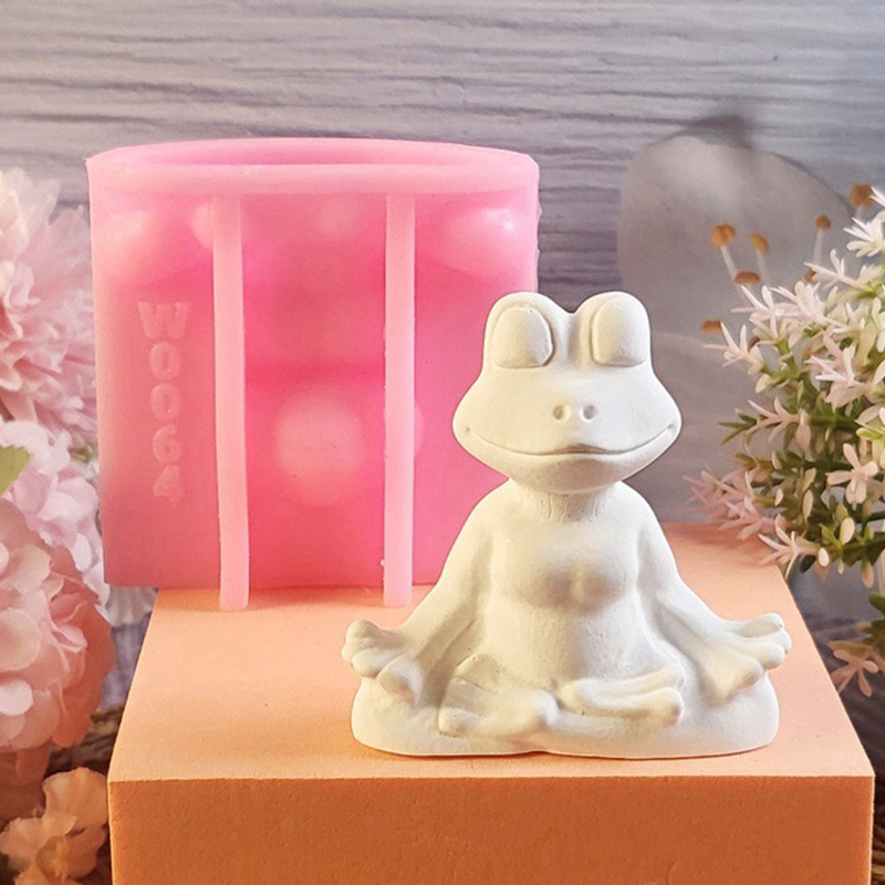 Gel Air Freshener - 1個入り、ヨガカエル型フレグランスキャンドルシリコンモールドDIY石膏オーナメントディフューザーストーン手作りクリエイティブデコレーション