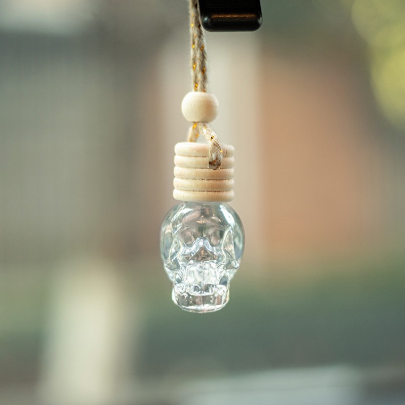 Home Fragrance Bottle - 車の頭蓋骨の香水瓶、アロマテラピーエッセンシャルオイルボトル、車の芳香剤の装飾、家のインテリア、装飾品