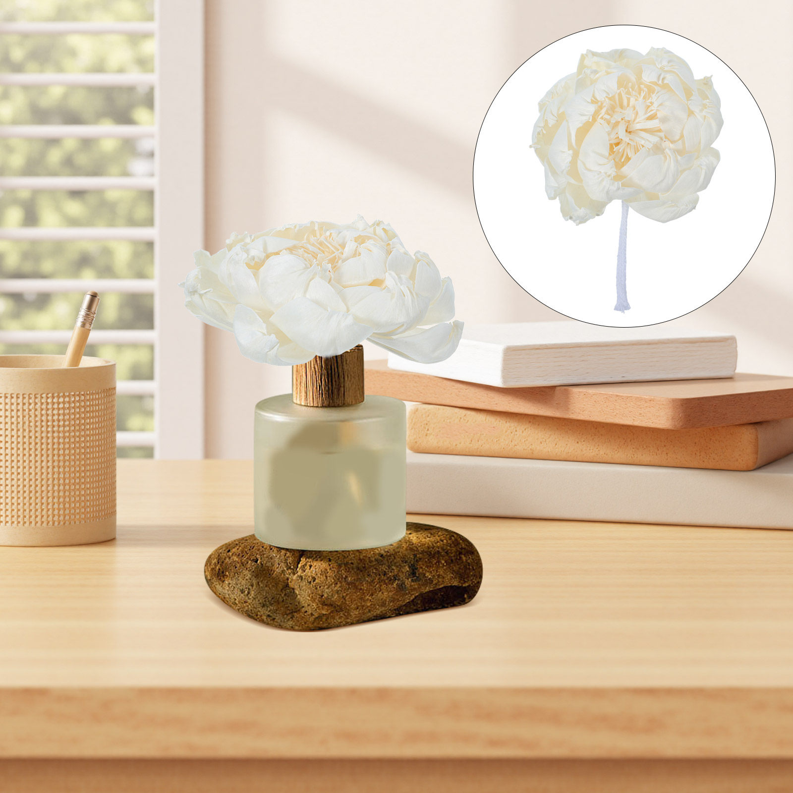 牡丹の花型フレグランスディフューザー 12cm 人工牡丹の花 - Home Fragrance Us のレビューと価格
