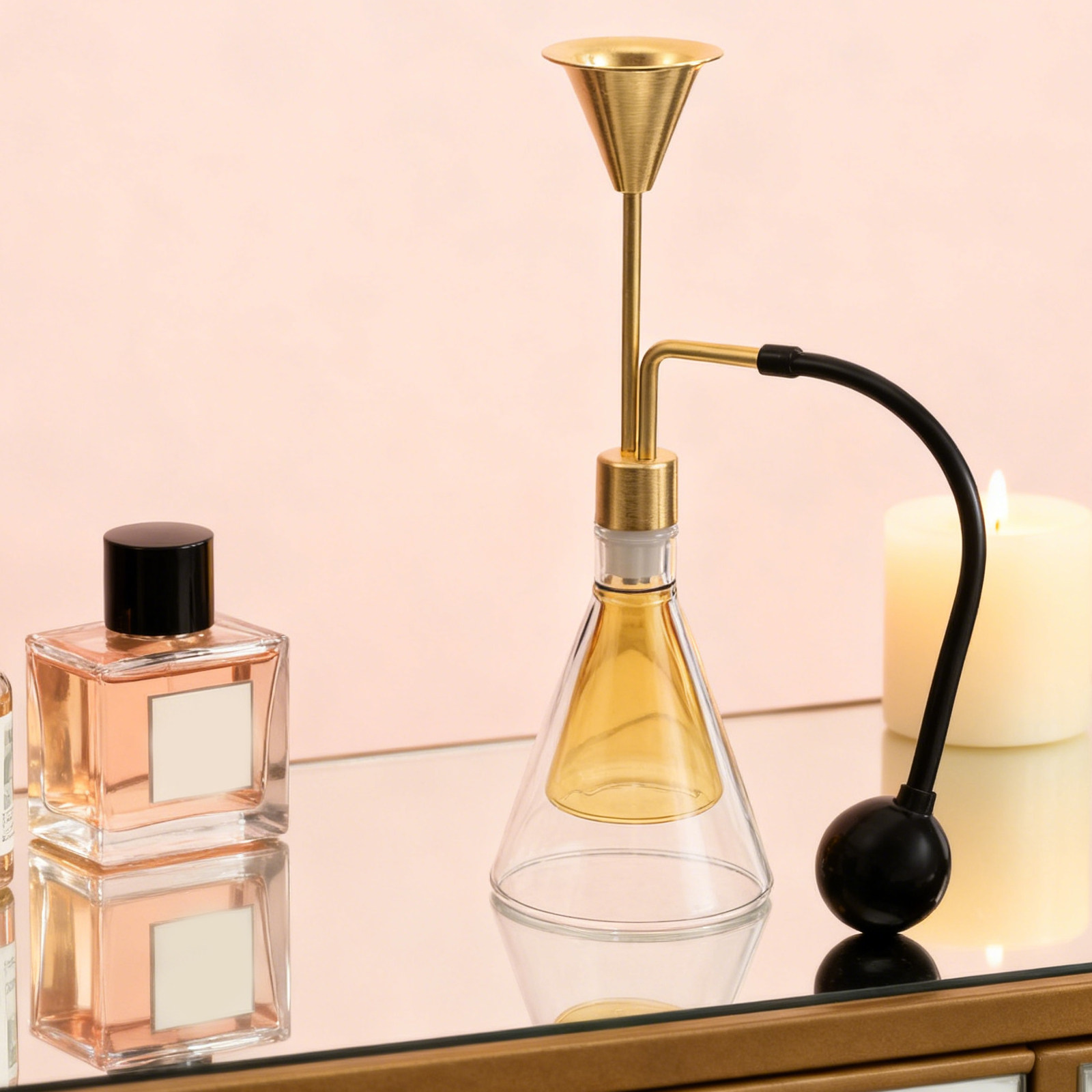 二重壁ガラス製エッセンシャルオイルボトル、ロングポンプ付き香 - Home Fragrance Bottle のレビューと価格