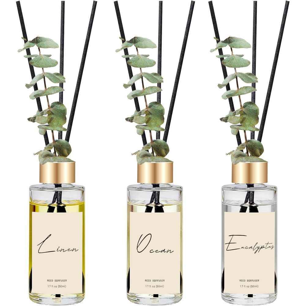 ユーカリ、リネン、オーシャンの香りのオイルディフューザー3個 - Home Fragrance Eucalyptus のレビューと価格