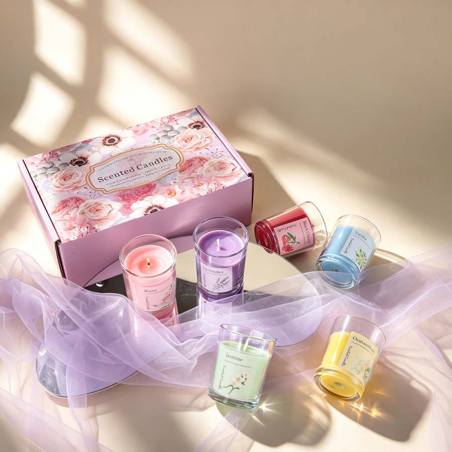 アロマセラピーアロマキャンドルギフトセット 6種類の香りのガ - Home Fragrance Set Gift のレビューと価格
